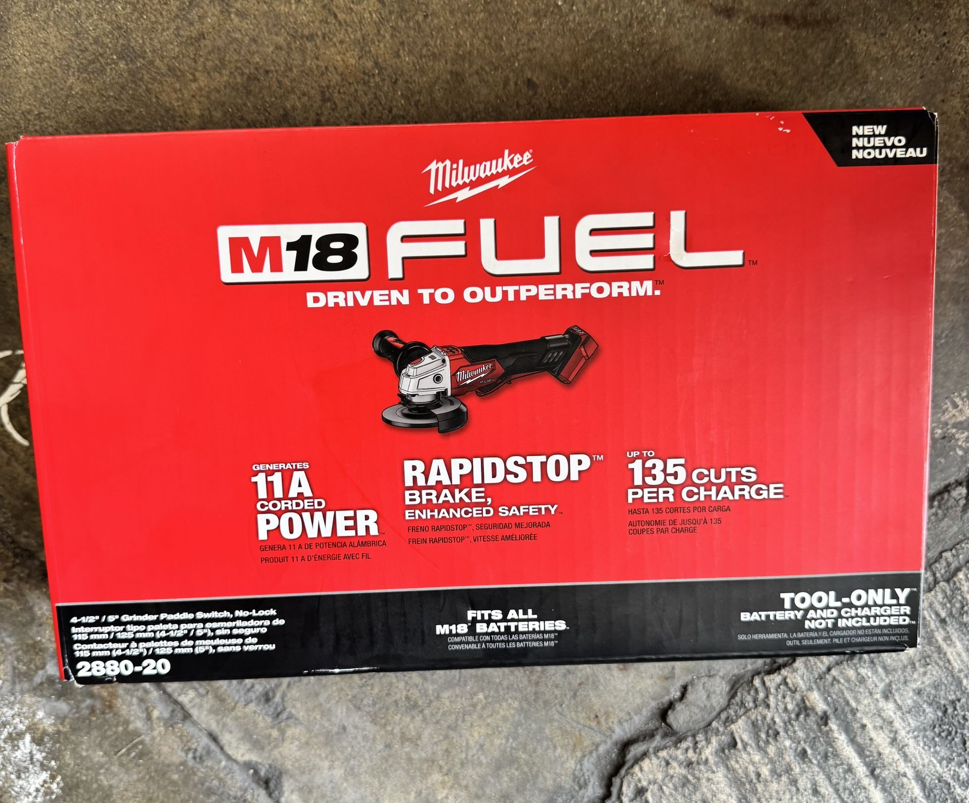 M18 FUEL 18V Lithium-Ion Brushless Cordless 4-1/2 in./5 in. Grinder w/Paddle Switch (Tool-Only)