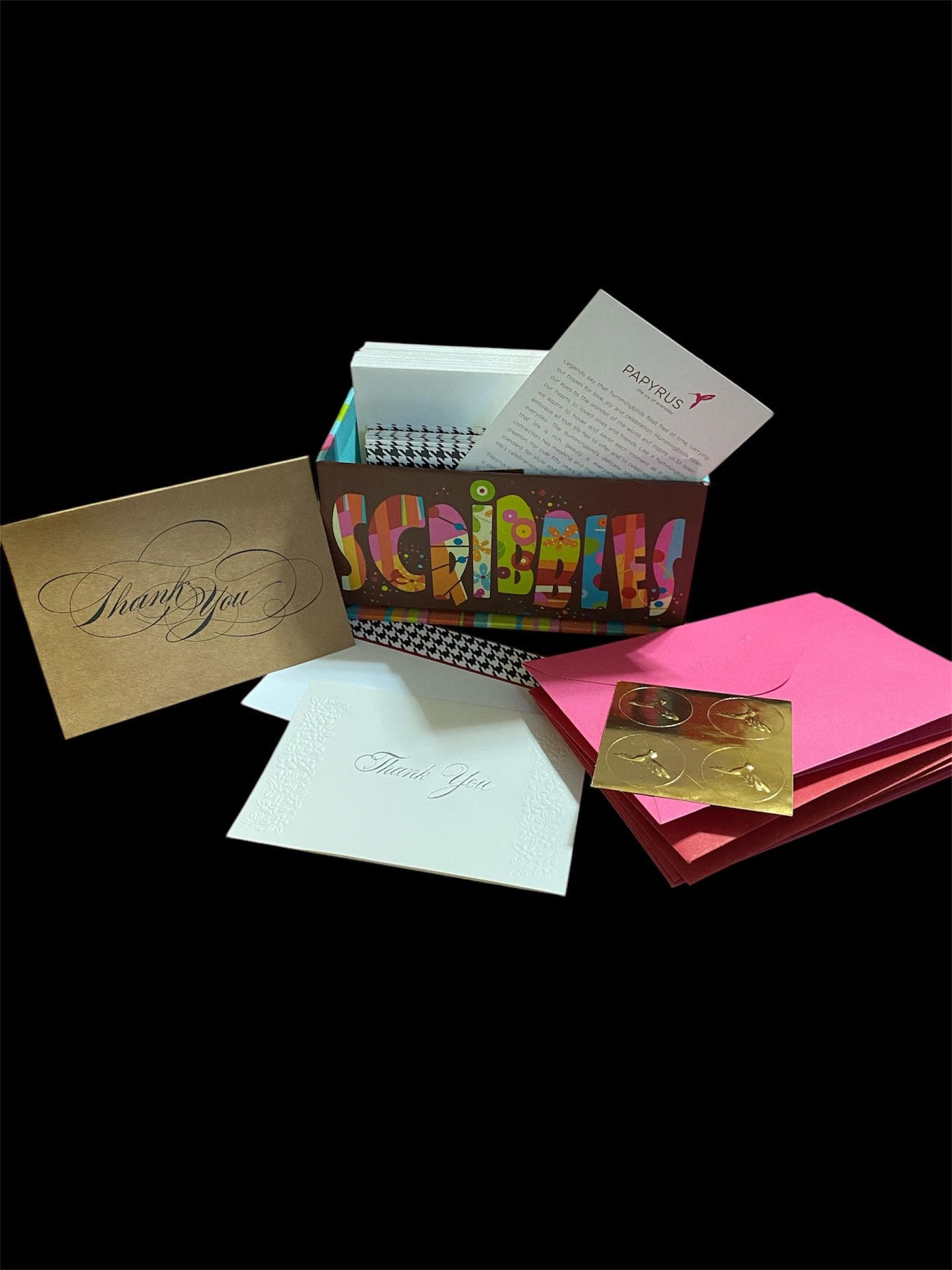 Papyrus Stationary Set and Blank “Thank You” Cards