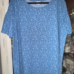 LuLaRoe Blue Floral Stephanie Top - Woman’s Size 2XL
