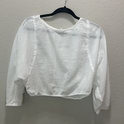 White Sheer Cotton Blouse