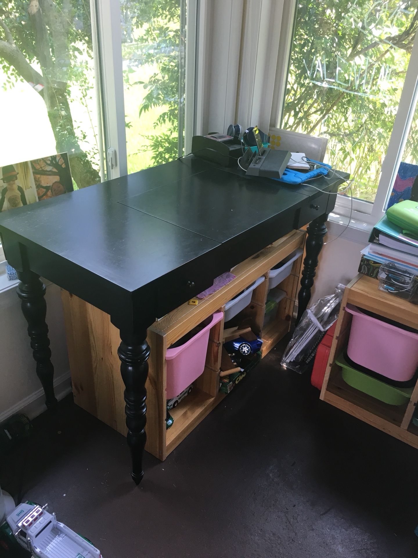 Pottery Barn Black Wood Vanity