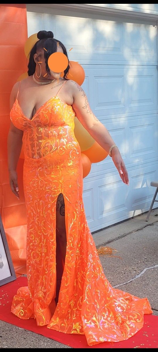 Beautiful ORANGE PROM DRESS!