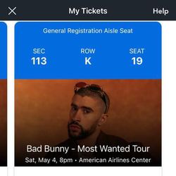 4 Bad Bunny Tickets!