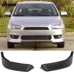 Fits 2008-2015 Mitsubishi Lancer OE Style Front Bumper Lip Splitter Side Apron PP