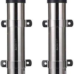 Amarine Made Pair of Boat Marine Fishing Stainless Steel Side Mount Rod Holders with Brackets