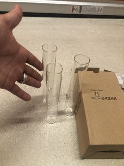 Mini vase for flowers in 3 tubs triangle for events .. 10 units total