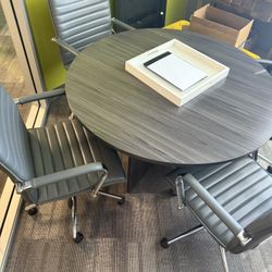 Round table and chairs - office