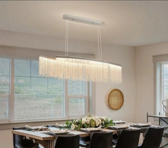 Elegant Modern Chain Chandelier | Glam Chic Luxury LED, 47.5"