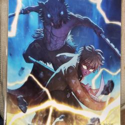 366/500 Demon Slayer: Kimetsu no Yaiba WEREWOLF 11x14 ARTIST SIGNED Bam Box Art