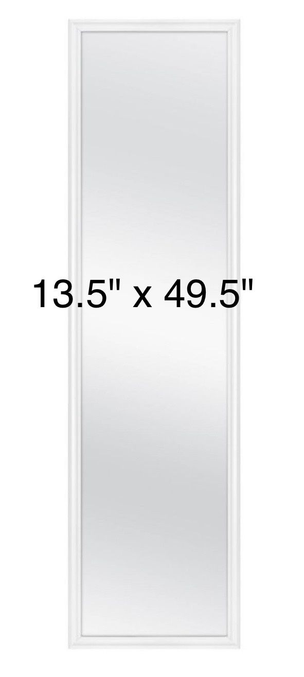 13.5" x 49.5" Framed Door Mirror White - For Home or Gym - 10 available