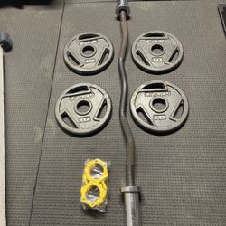 Curl Bar And Weights Set