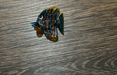 Iridescent Glass Fish and frog Figurine
