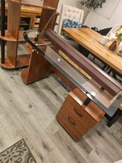 Desk with book shelf