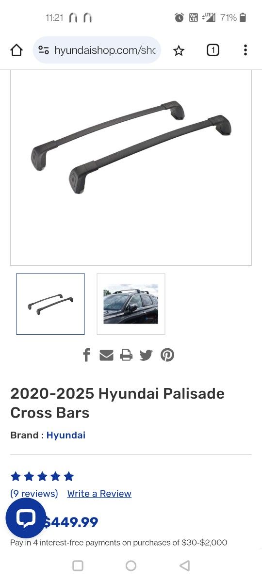 Crossbars - New Original Hyundai Palisade