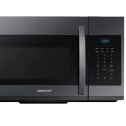 Samsung - 1.7 Cu. Ft. Over-the- Range Microwave - Black Stainless Steel