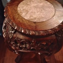 Gorgeous Antique Side Table W Rose Inlay
