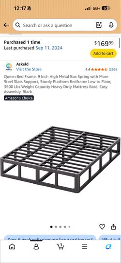 Queen size heavy duty metal bed frame with bed panels