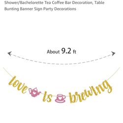 Love Is brewing: banner Bridal Shower Decor