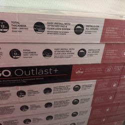 Outlast Buff Weathered Maple Laminate Wood Flooring 12 mm T x 7.4 in