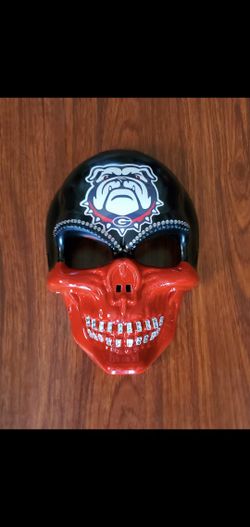 Custom UGA"Dem Dawgs"Skull💀Mask 4 Tailgating-Mancave-🚘-🏡Decor-🎁/Anniversary & Halloween