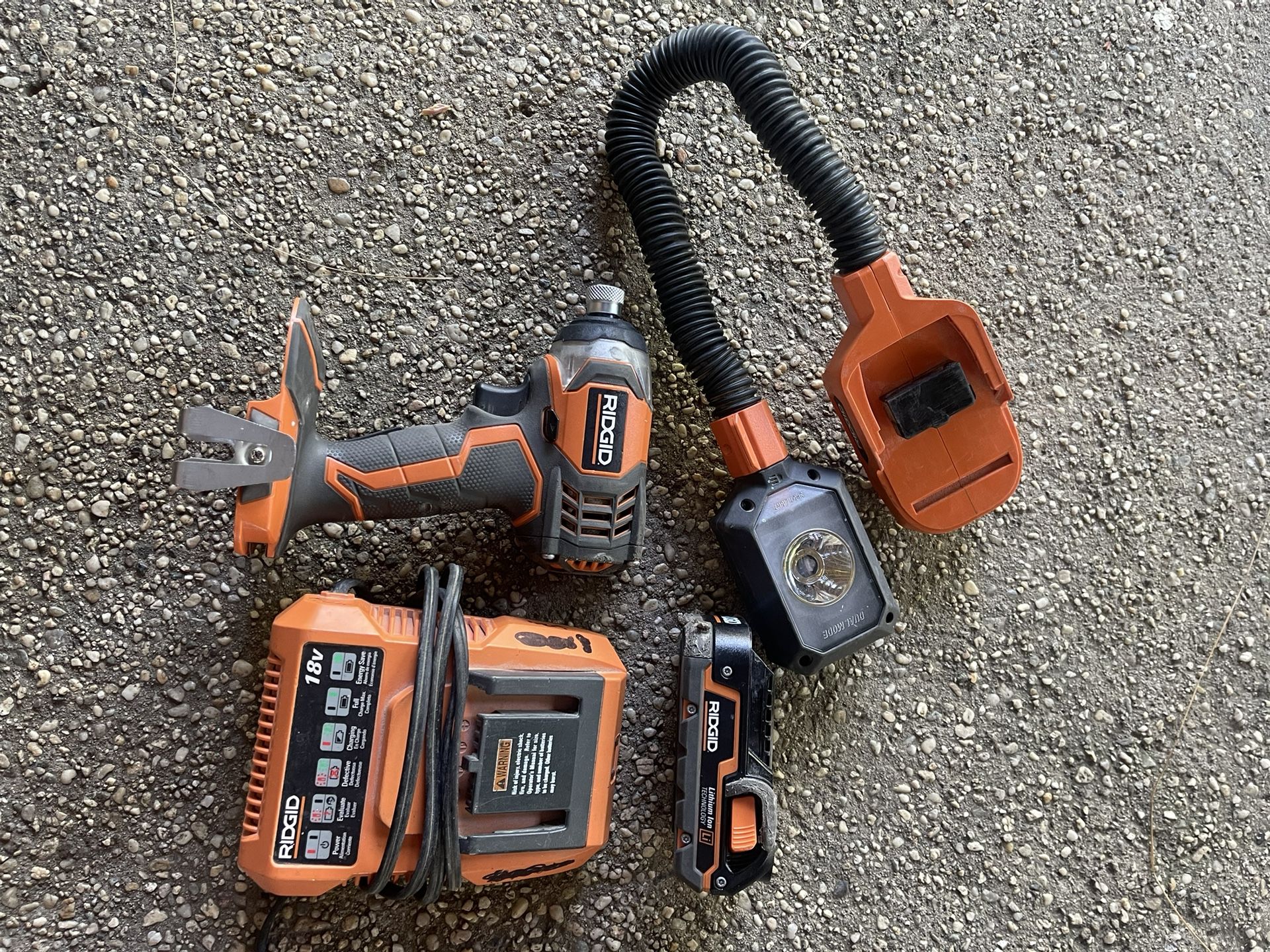 Rigid Impact Driver X4 18V Bundle Charger, Battery And Flash Light!