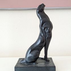 Vintage 1996 Art Deco Black Panther by Alexander Daniel for Austin Sculpture
