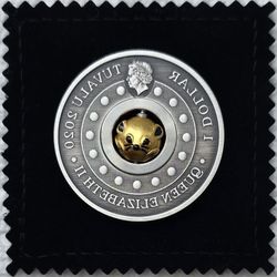 2020 Tuvalu 1 oz Silver Year of the Mouse Rotating Charm Coin Lunar Series