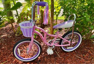 Girl bike size 16” works perfect
