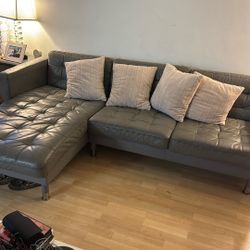 Grey Leather Sofa