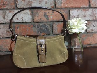 Coach Hobo purse bag brown tan small suede