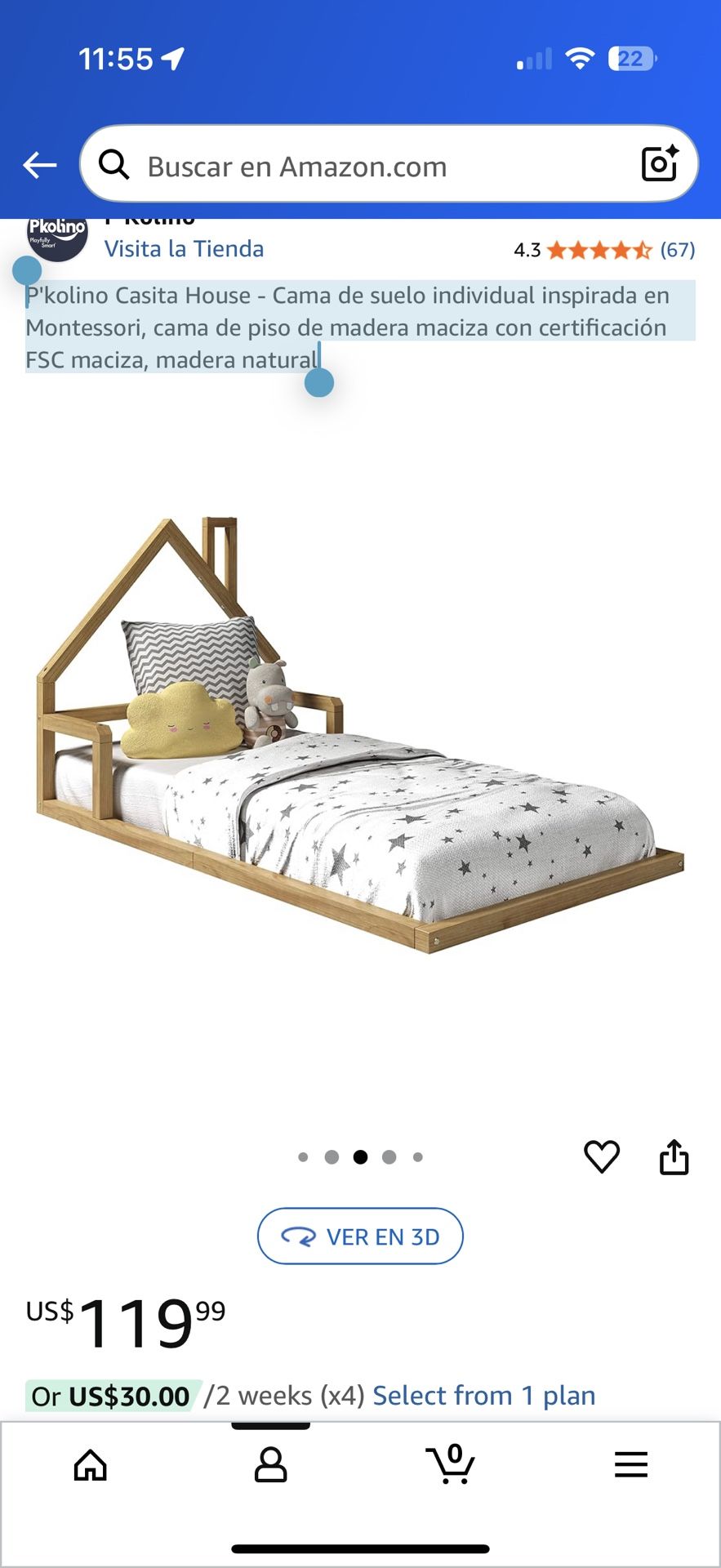 Twin Bed Montessori Hardwood Floor Bed Natural Wood