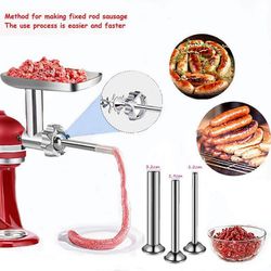 Metal Meat Grinder Sausage Stuffer Tubes Attachment For KitchenAid Stand  Mixer