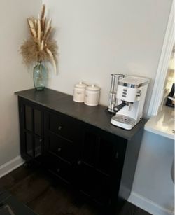 Black Wood Sideboard Buffet Cabinet