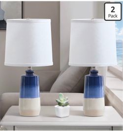 20.5" Ceramic Blue Lamps