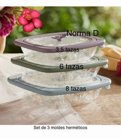Set de 3 recipientes herméticos nuevos en sus cajas 🌺 princess house 🌺