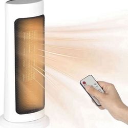 Portable Space Heater for Indoor Use, PTC Ceramic Heater 1500W/1000W, 60° Oscillating Personal Electric Heater with Thermostat, Small Tower Heater wit