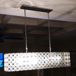 Kalco 46" Oxidized Silver Leaf Island Light