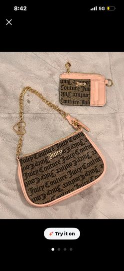 Juicy Couture Brown & Pink Mini Bag & Card Holder