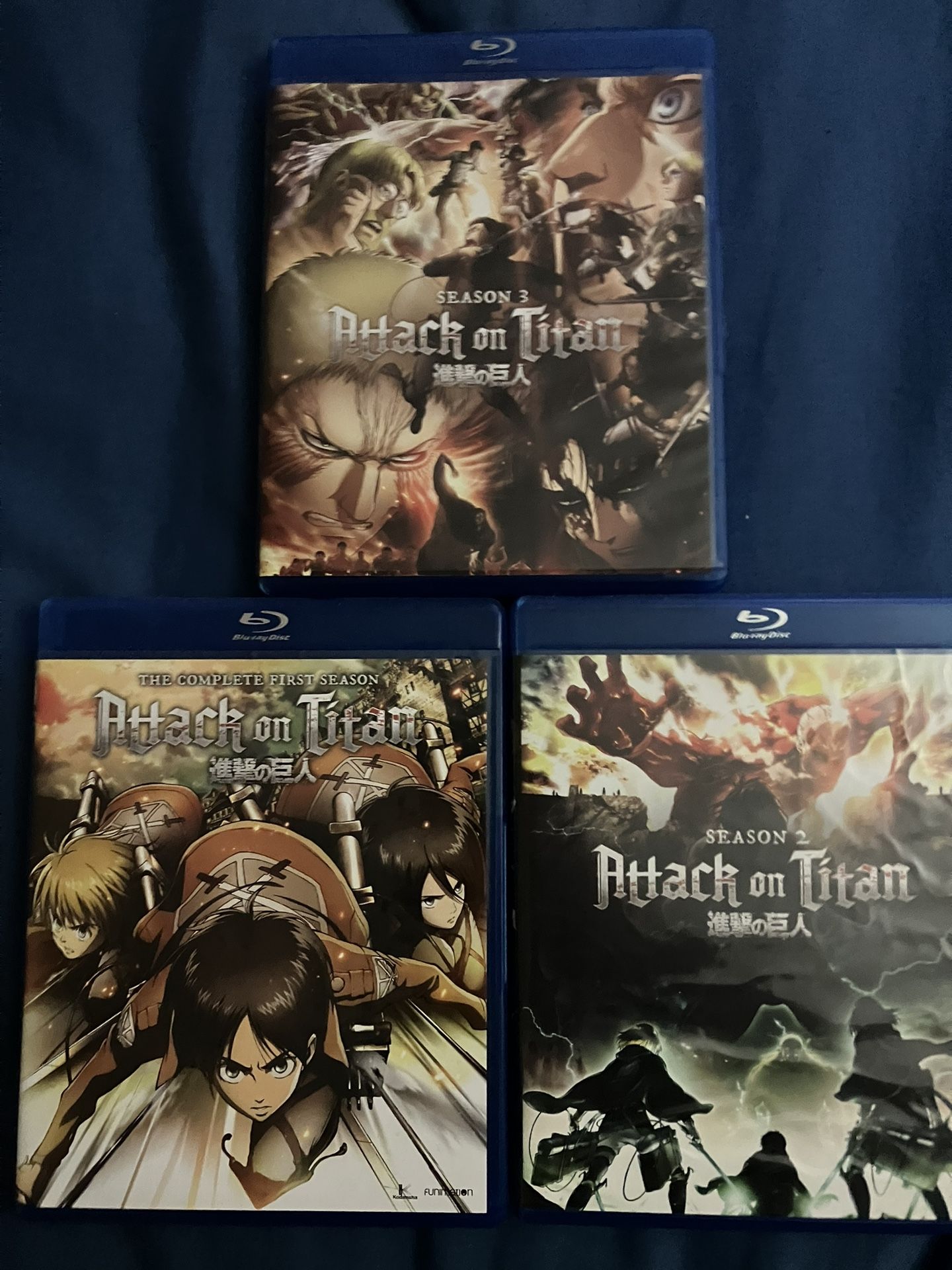 Attack On Titan Seasons 1 2 and 3 Blu Ray