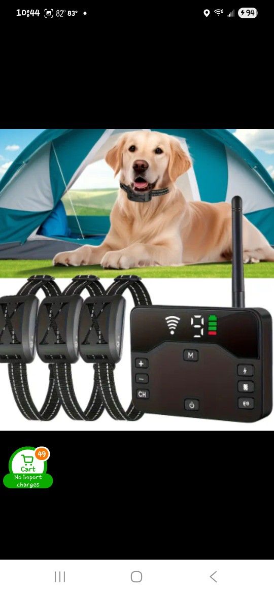Wireless Dog Fence for Up to 3 Dogs