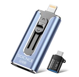 SCICNCE 256GB USB Stick Drive Storage for Photos and Videos Backup, Compatible with iPhone iPad Android PC, Plug and Play, No Application Required