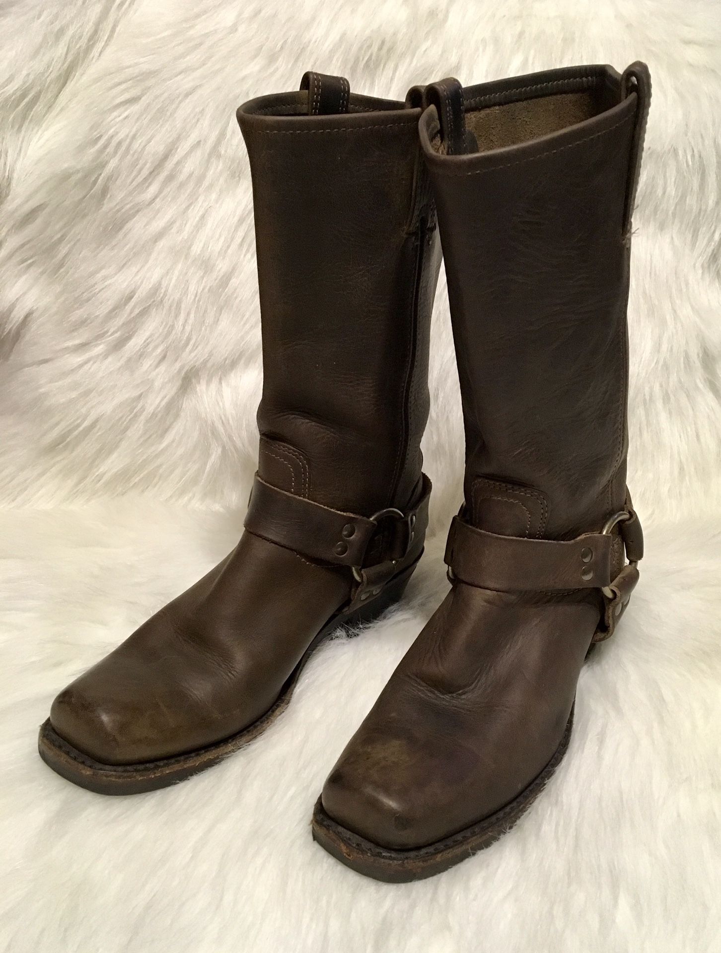 Frye Boots Square Toe Boots Vintage Vintage Frye Brown Oiled