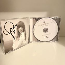 taylor swift tortured poets department signed cd with heart