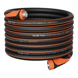  Tools Garden Hose 100ft x 5/8", Water Hose Heavy Duty, Flexible, Lightweight Hybrid Hose with Swivel Handle, Male to Female Fittings, Burst 600 PSI