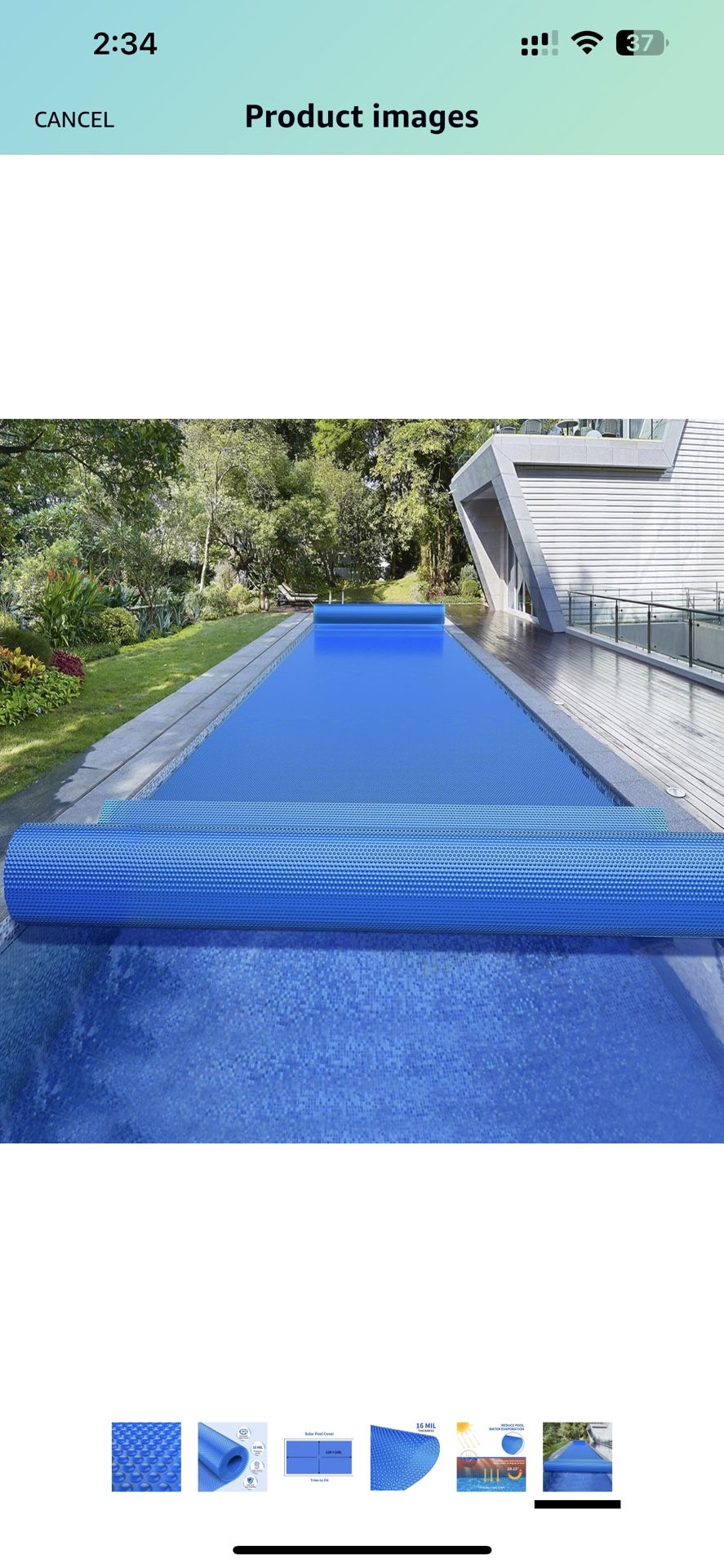 BigXwell Solar Pool Cover, Blue 16-mil 12 x 24 Foot Rectangle Pool Heaters for Above-Ground and In-Ground Pools, 1600 Series Heavy-Duty Insulating Poo