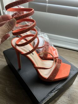 New Fashionnova Orange Heels Size 7.5