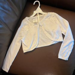 White Cropped Cardigan 