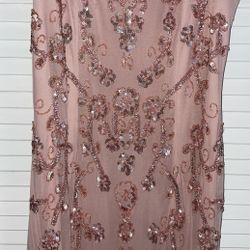  Beaded Spaghetti Strap Scoopneck Sheath Dress