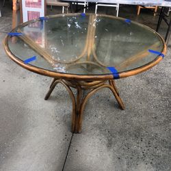 48” Glass Top Bamboo Table - Compare @$150+