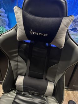 Von Racer Gaming Chair And Also Has Back Massager On It
